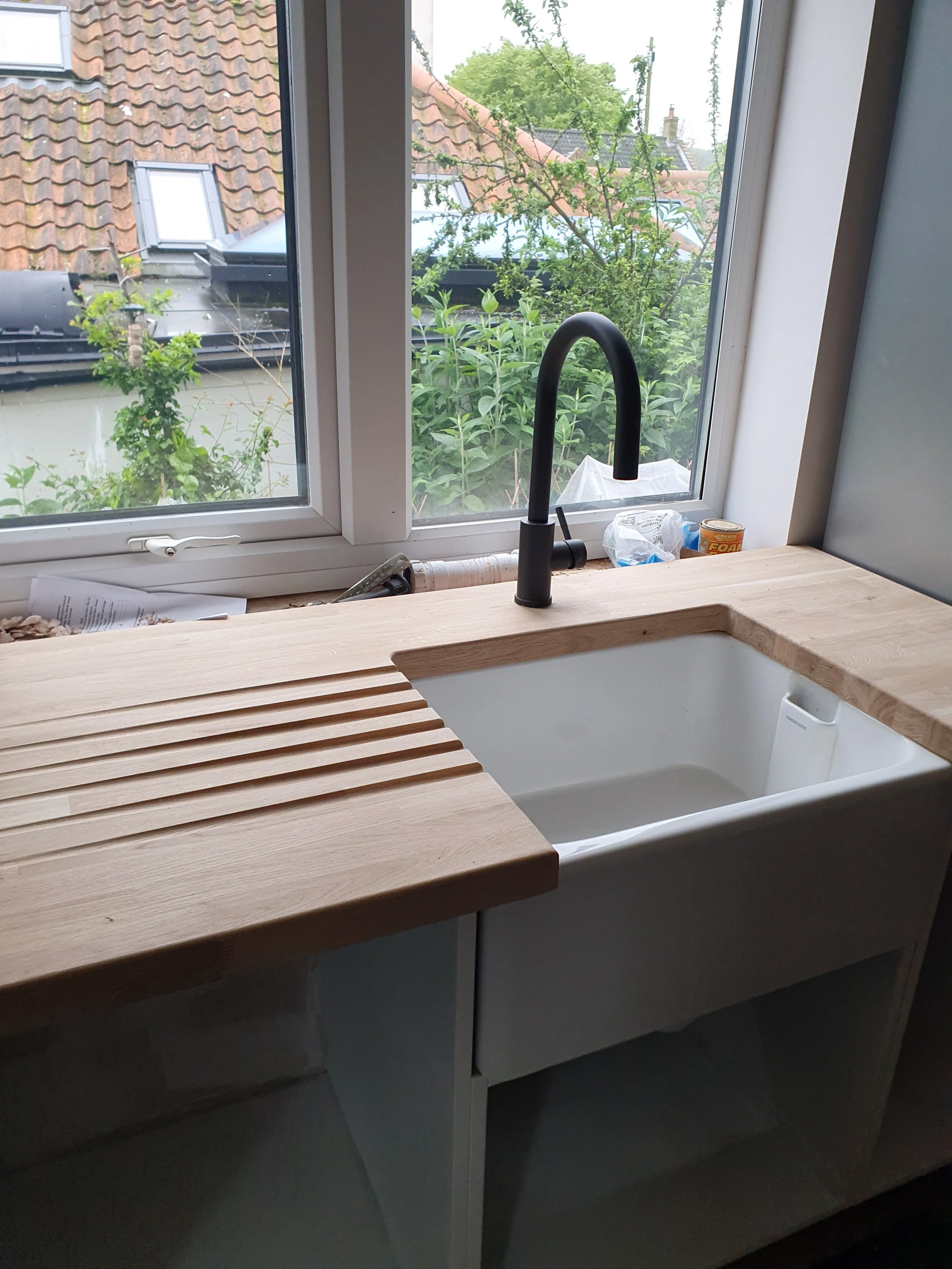 rofessional solid oak worktop fitting North Norfolk