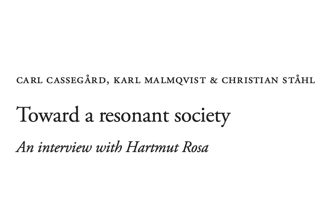 HARTMUT ROSA - INTERVIEW