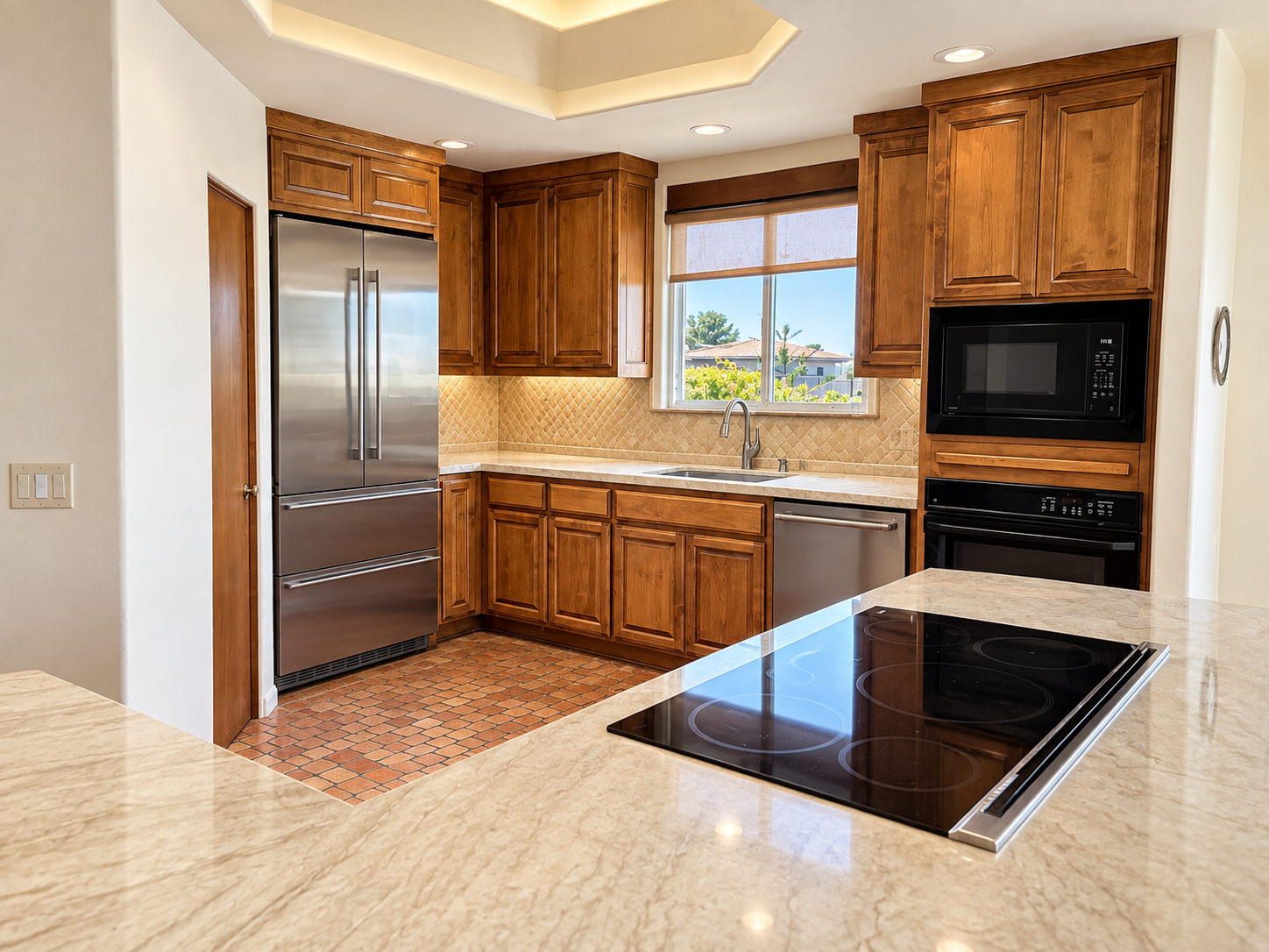 Edited photo of the kitchen at 380 Drake Street, Cambria