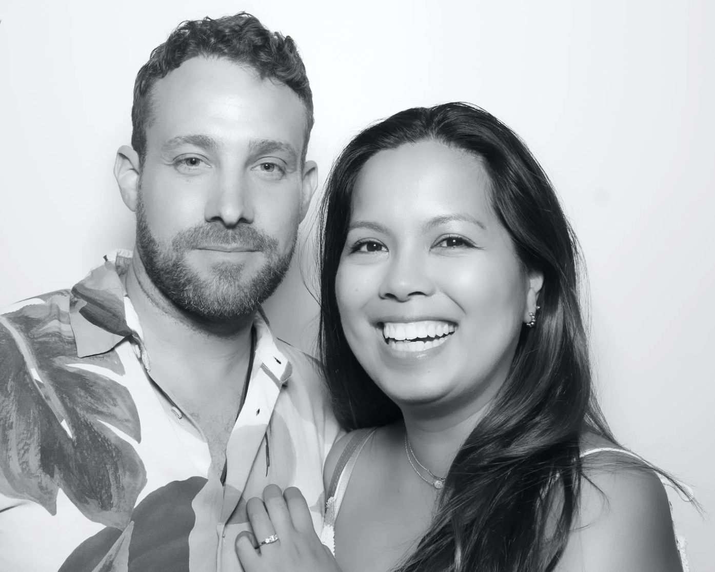 Jonathan and Abby Beland, Husband-Wife Duo behind Lost and Found Tiki Bar, black and white photo
