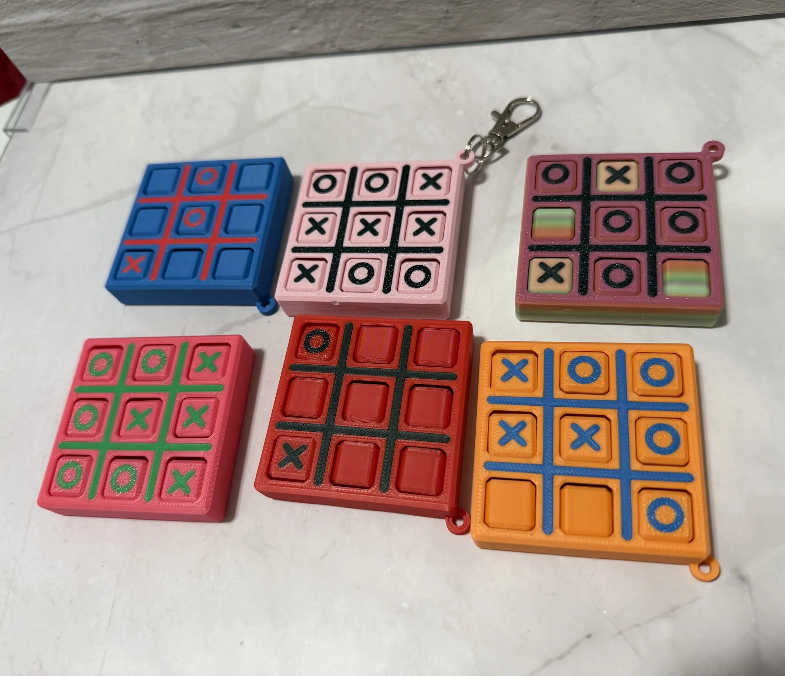 3D Printed Keychain Tic Tac Toe