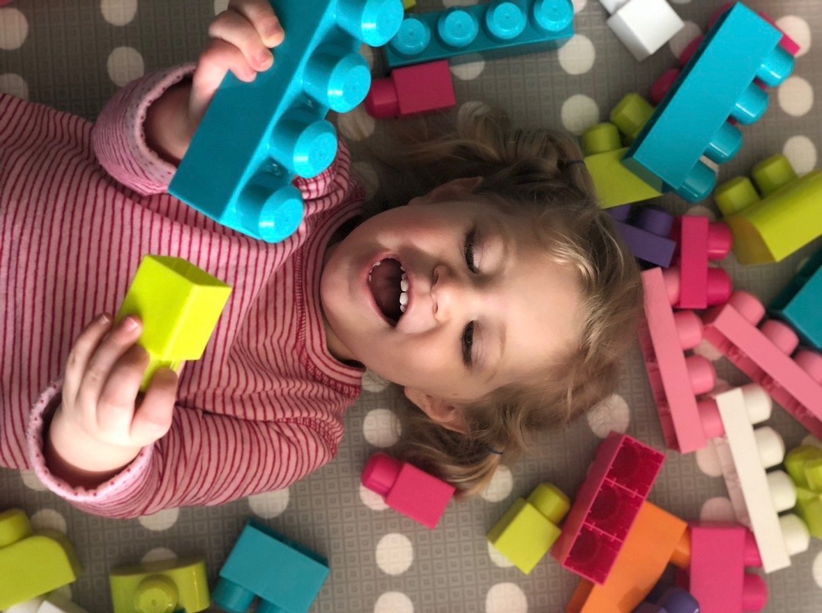 child learning to be creative