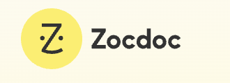 Zocdoc logo with yellow circle and black letter 'Z'