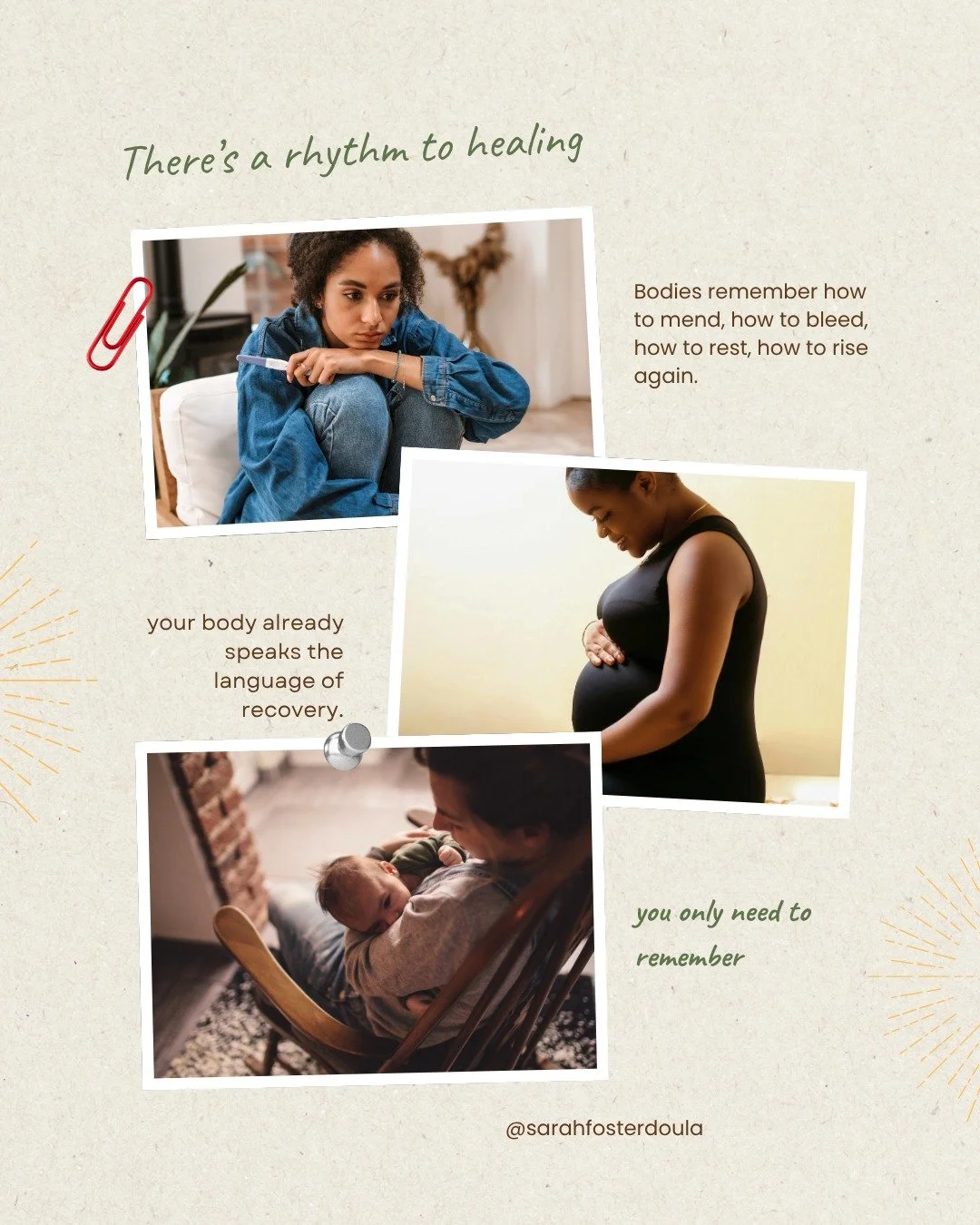 There&rsquo;s a rhythm to healing that no book or hospital chart can define.
Bodies remember how to mend, how to bleed, how to rest, how to rise again.
My job is to listen and to remind you that your body already speaks the language of recovery.

#Do