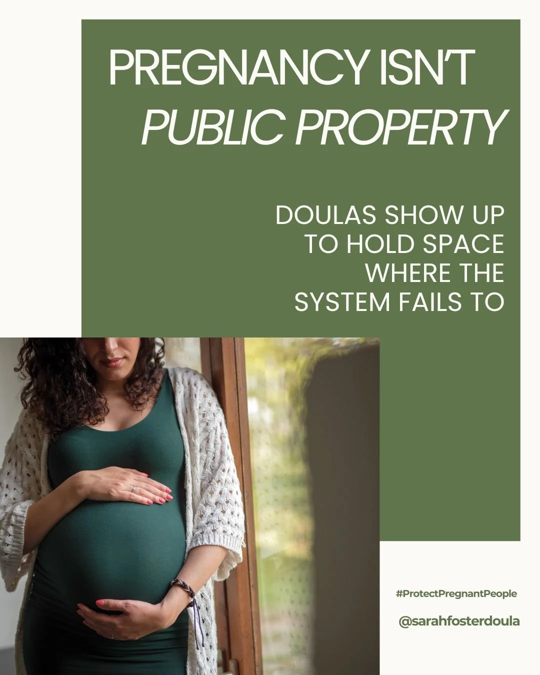 Pregnancy isn&rsquo;t public property.
Doulas show up to hold space where the system fails to.
To advocate, to listen, to remind every person their body is still their own.

#ProtectPregnantPeople #ProtectMoms #ProtectWomen