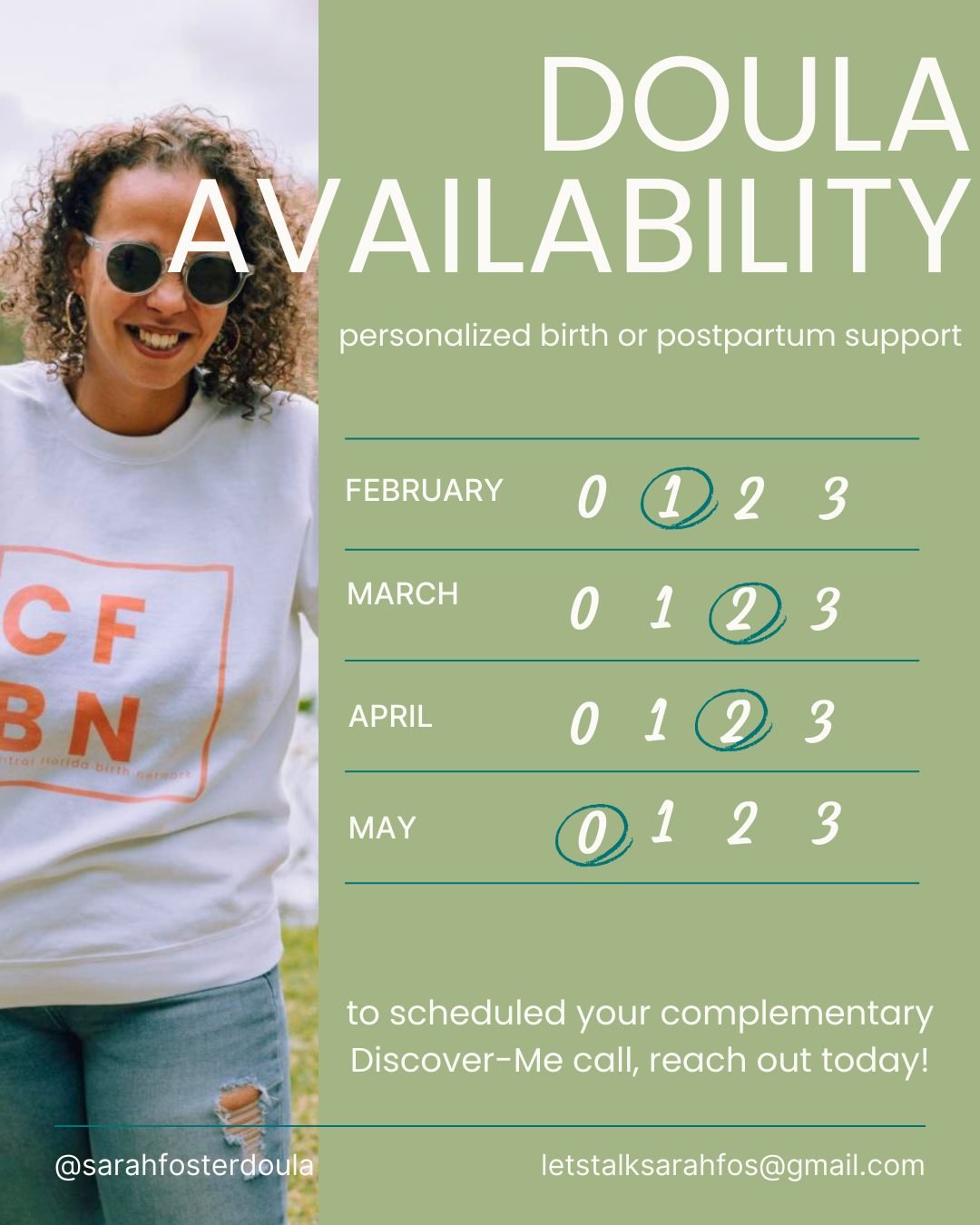 I have limited spots for in-person and virtual support &mdash; from personalized birth and postpartum prep. Each session is tailored to your needs, your body, and your schedule.

Whether you want to practice comfort techniques for labor, plan for pos