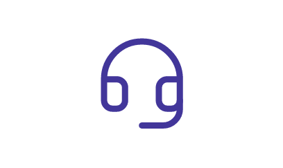 Icono de auriculares con micrófono, símbolo de soporte técnico o atención al cliente