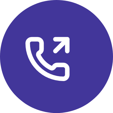 Ícono de teléfono con flecha indicando llamada saliente.