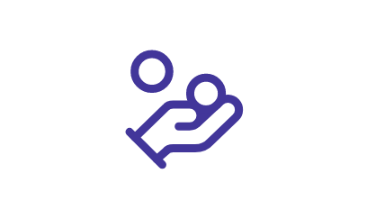 Icono de una mano sosteniendo una mujer