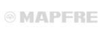 El logo de Mapfre en color blanco y gris en fondo oscuro