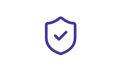 Escudo de protección con marca de verificación en el centro