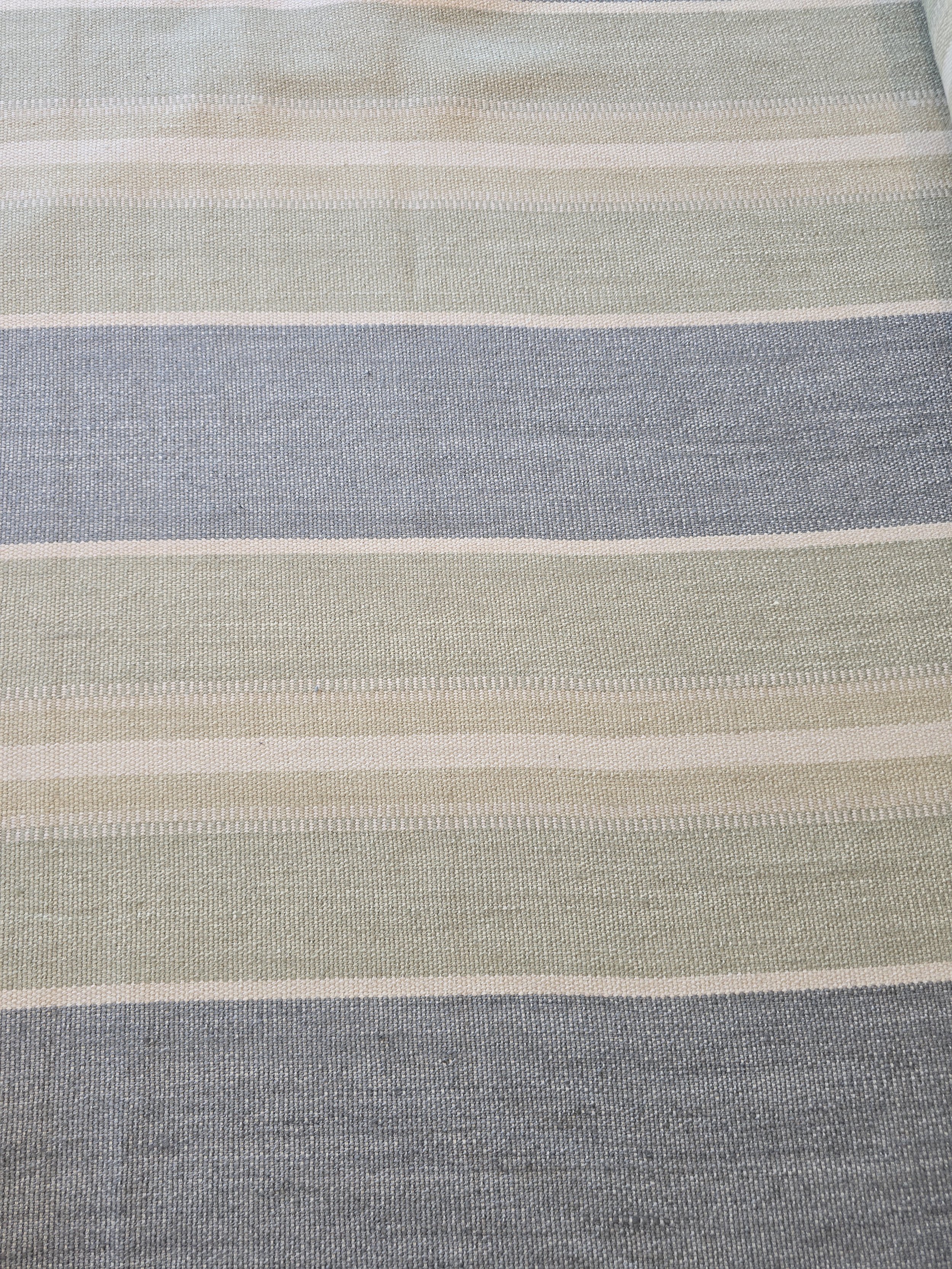 Elegant Multi-Tonal Striped Flatweave Fabric