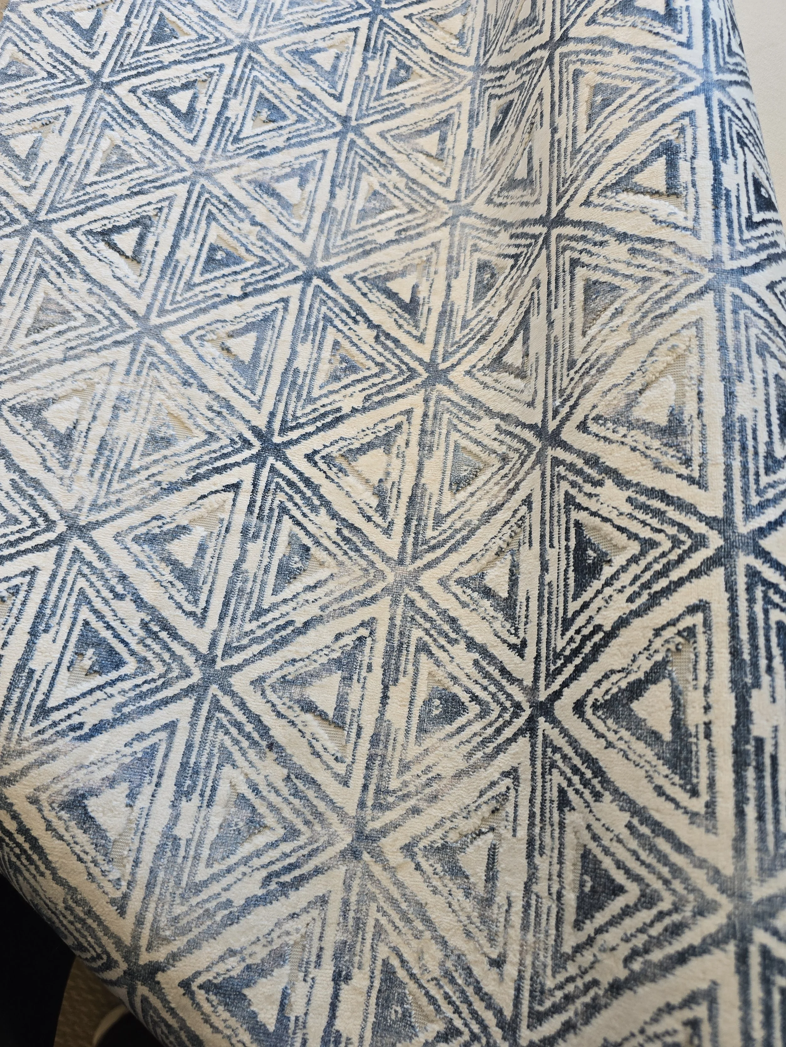 Blue Geometric Elegance Fabric