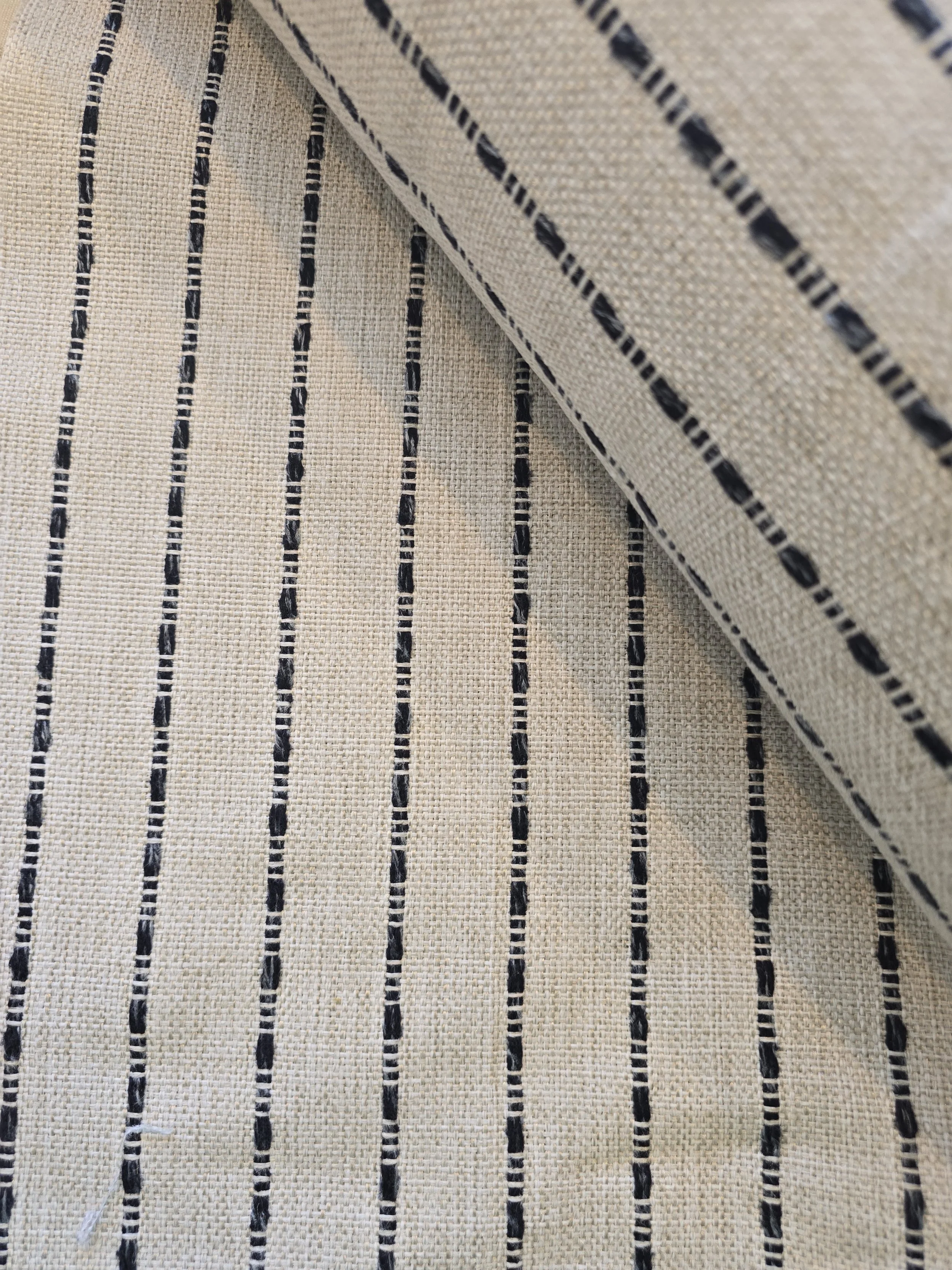 Avant Garde Striped Upholstery Fabric - Cream / Black