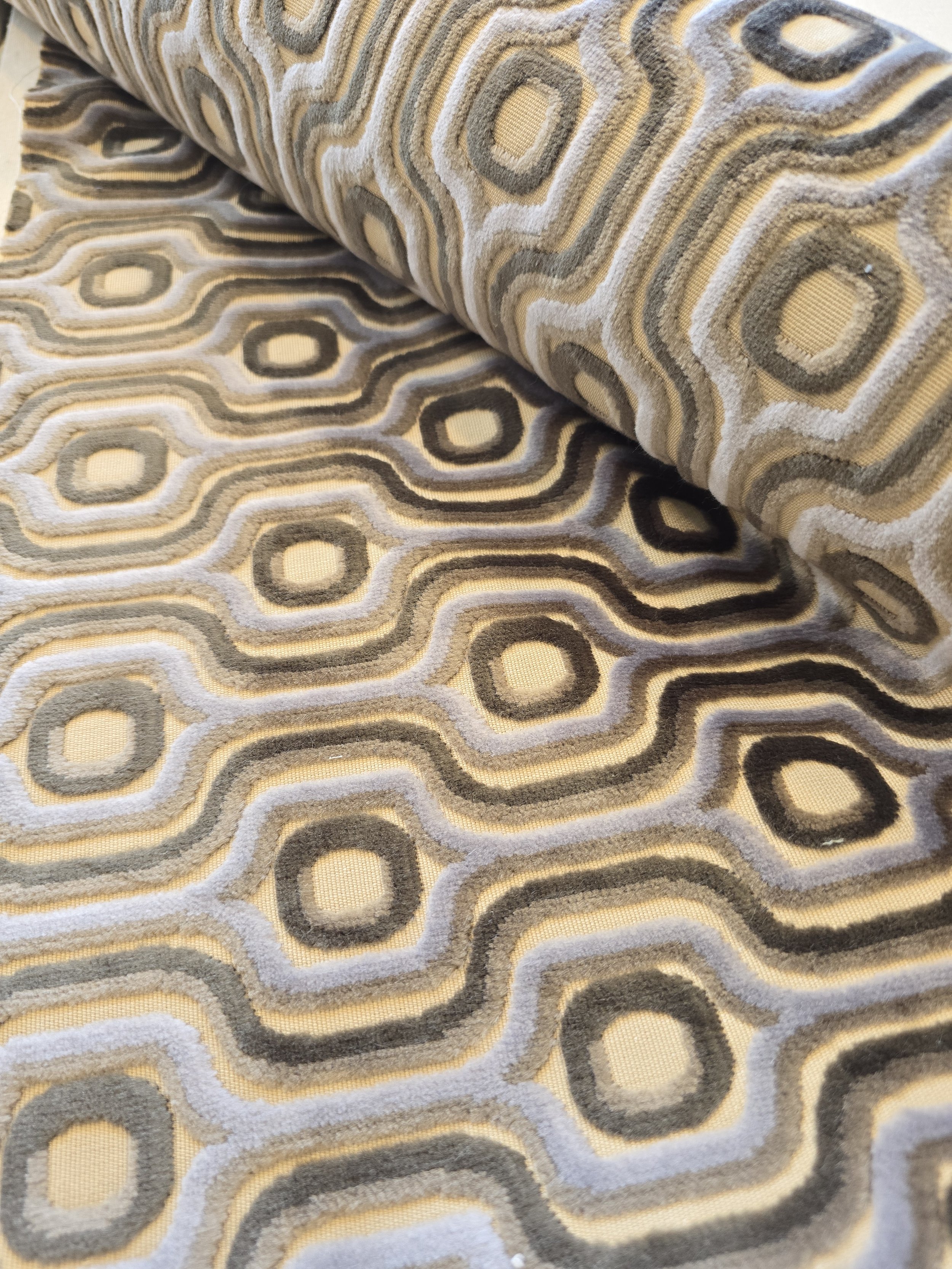 Retro Geometric Upholstery Fabric - 4 Yards