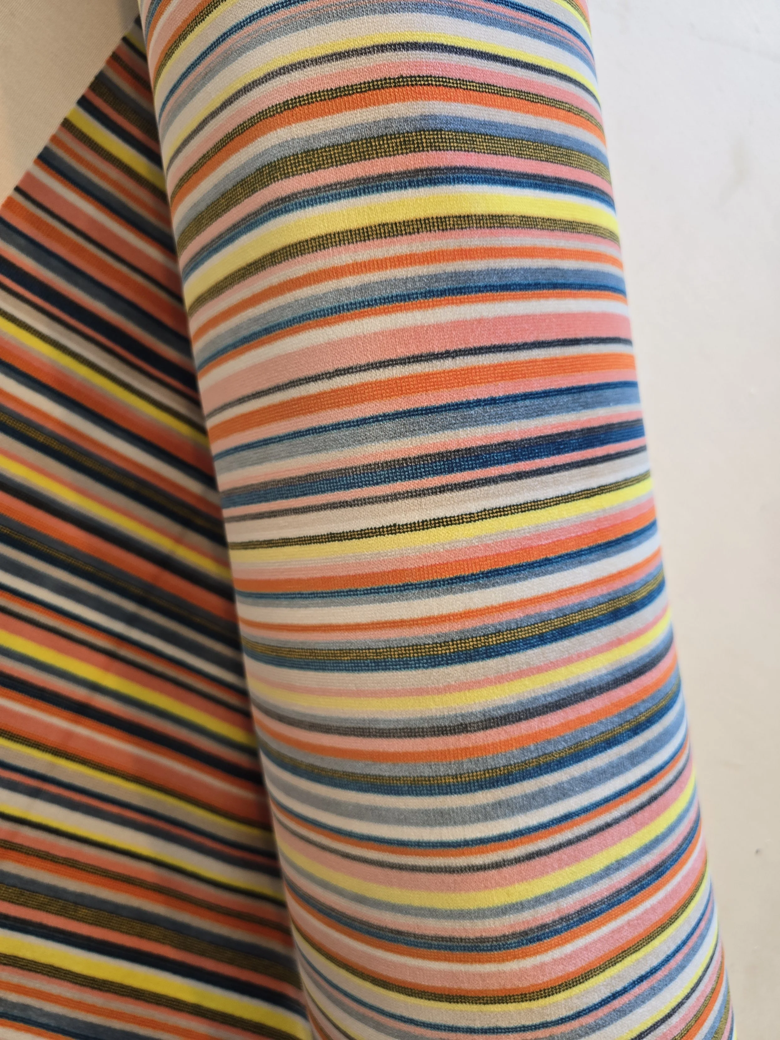 Vibrant Multicolored Stripe Fabric