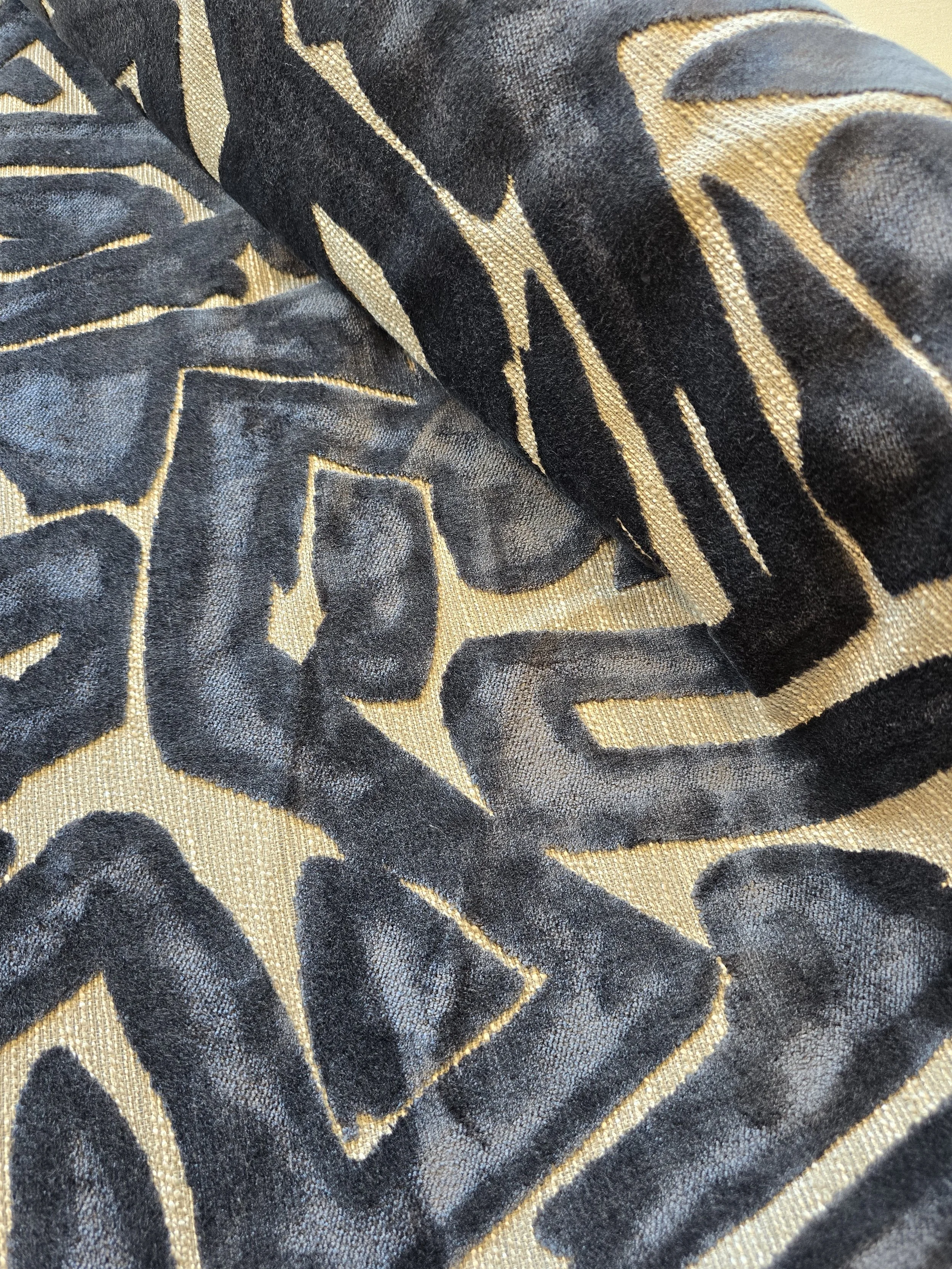 ACDC Jacquard Cut Velvet Fabric - 5.75 Yards