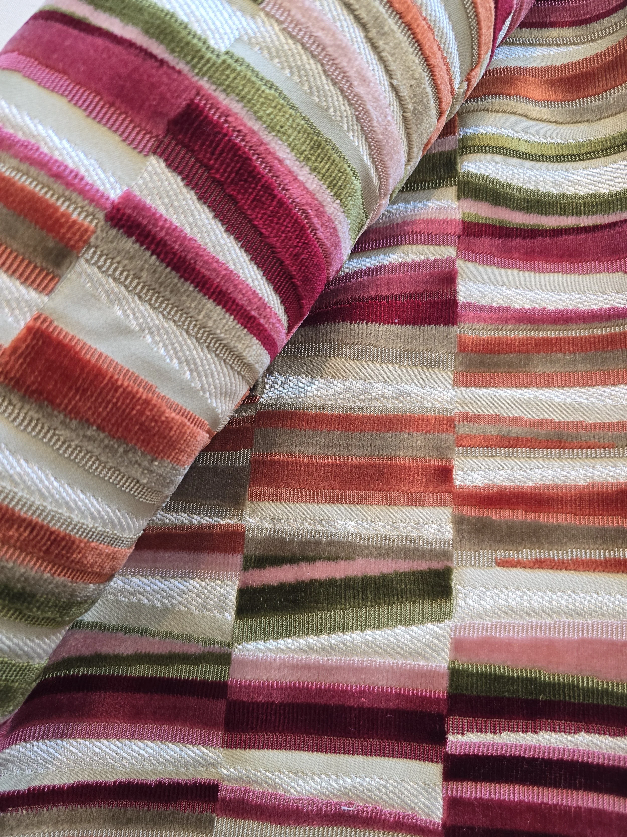 Vibrant Multicolored Striped Fabric - 3.5 Yards