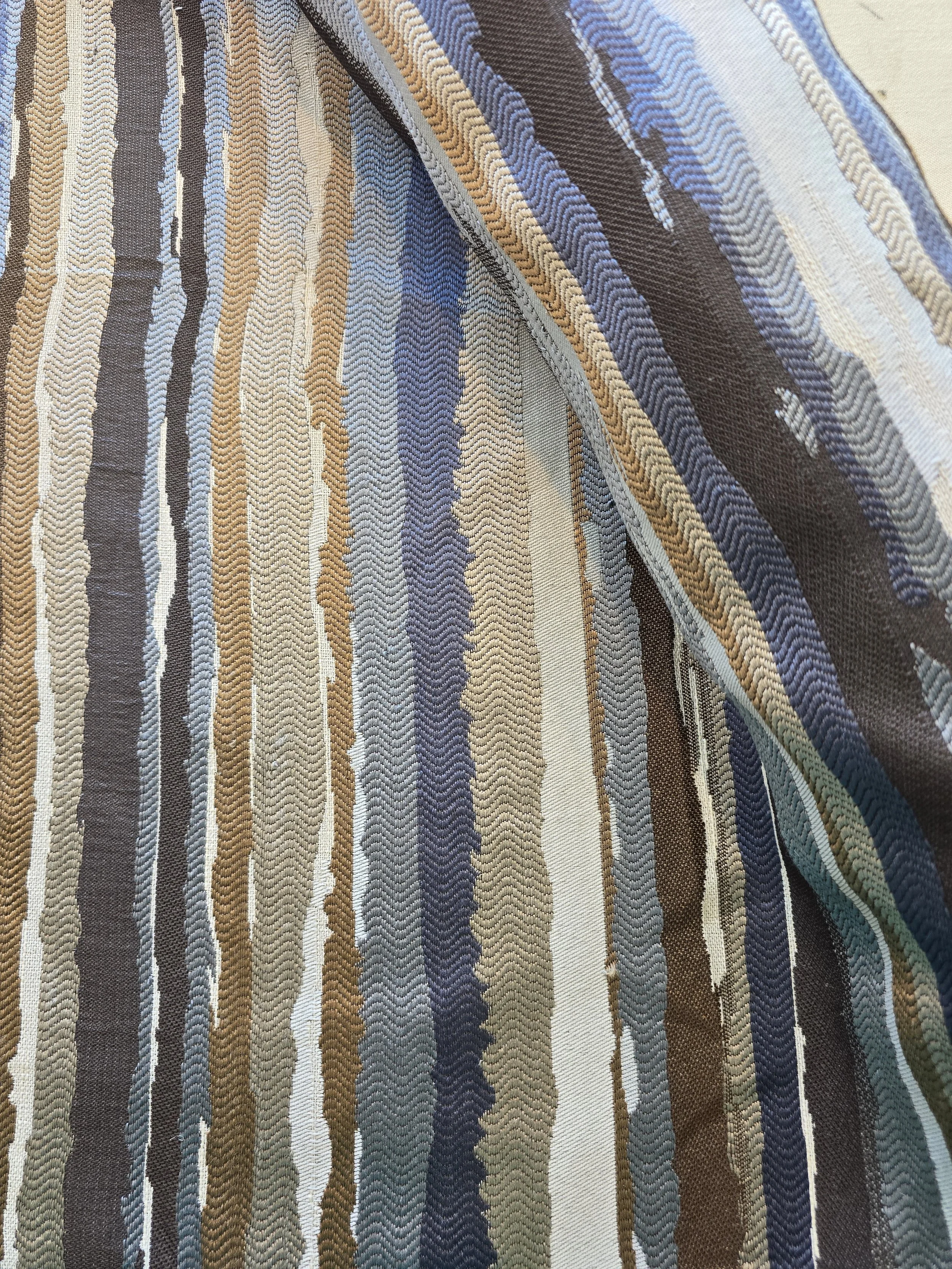 Unique Textured Striped Upholstery Fabric