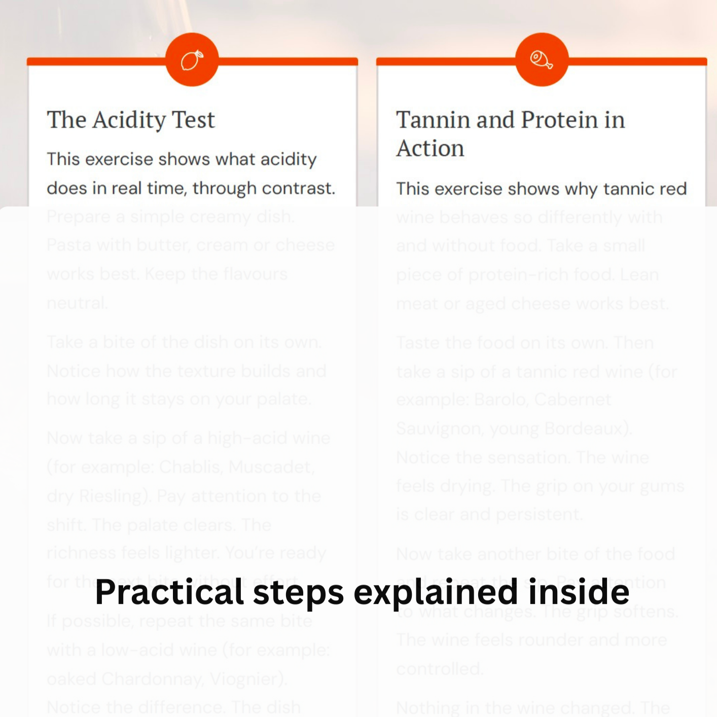Tasting lab Simple exercises that train intuition instead of memorisation.