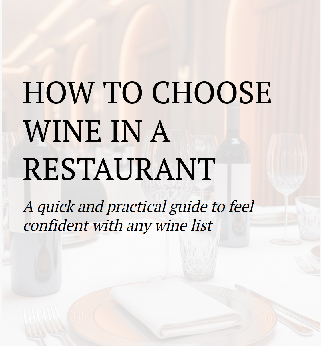 How to choose wine in a restaurant