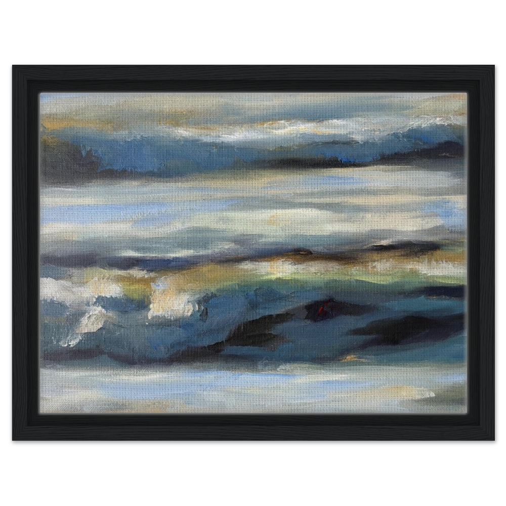 12"x16" (30x40 cm) Framed Canvas - "Blue Crest"