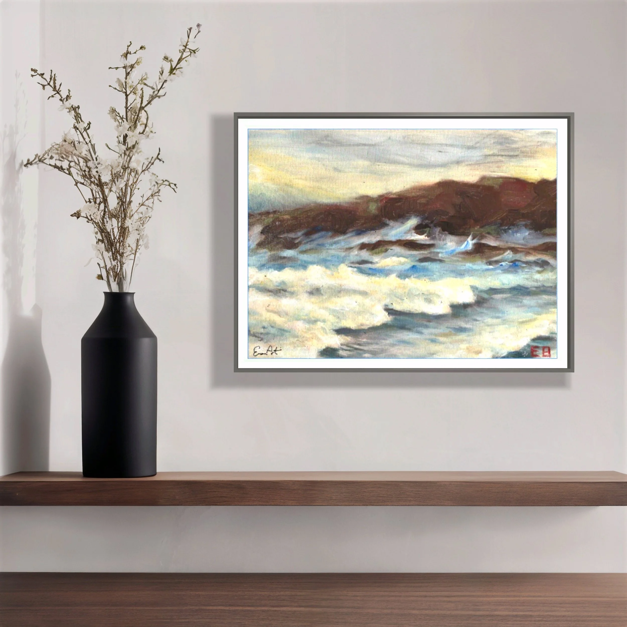 12"x 16" Premium Matte Paper Poster - "Blue Foam "