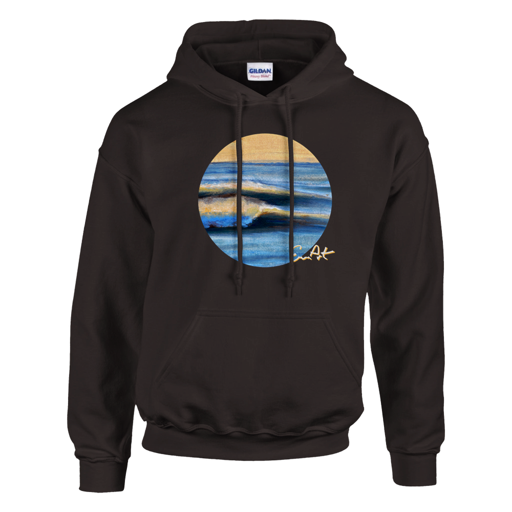 "Blue Spray" Classic Unisex Pullover Hoodie | Gildan® 18500 Dark Chocolate