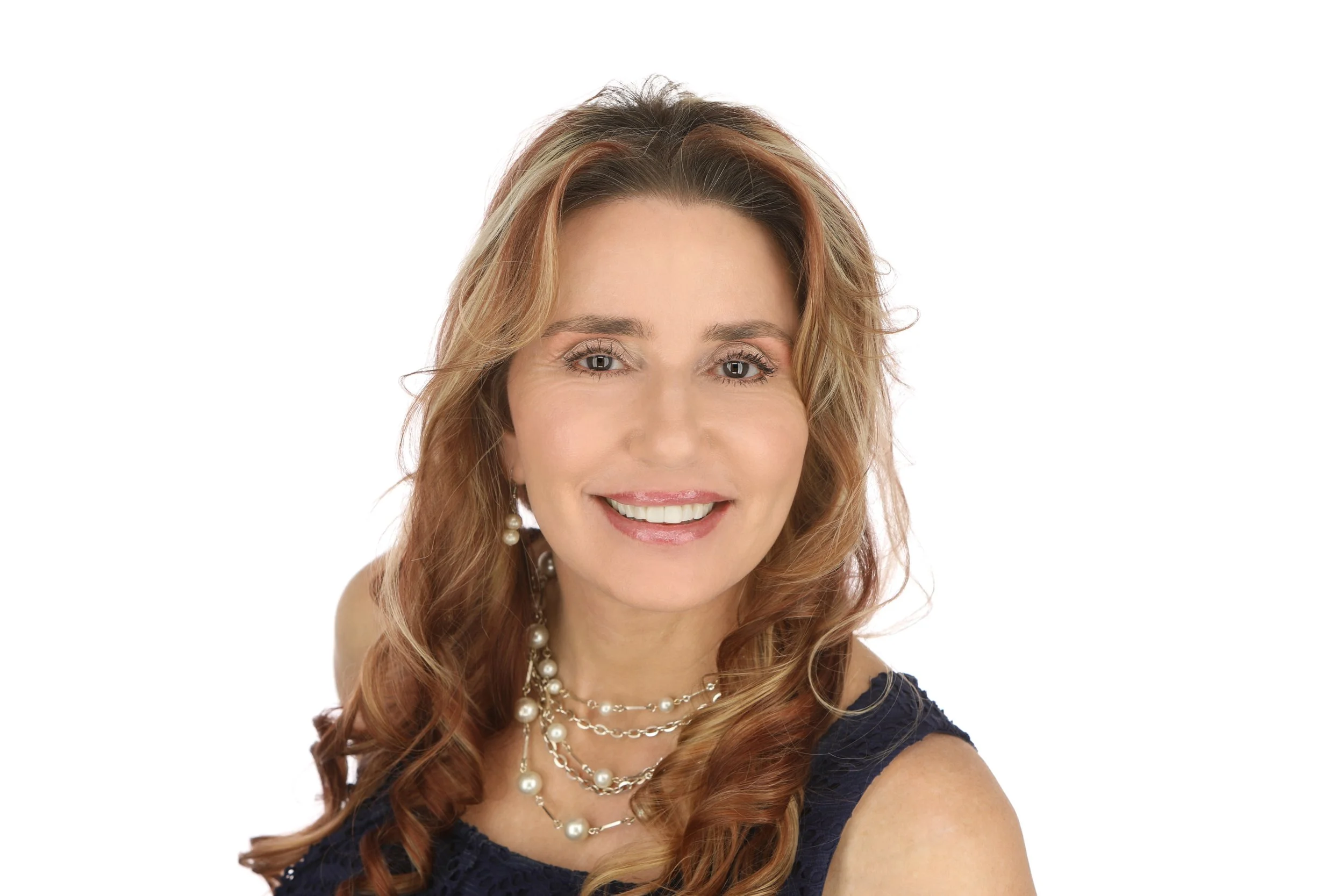 Portrait of a woman on a white background