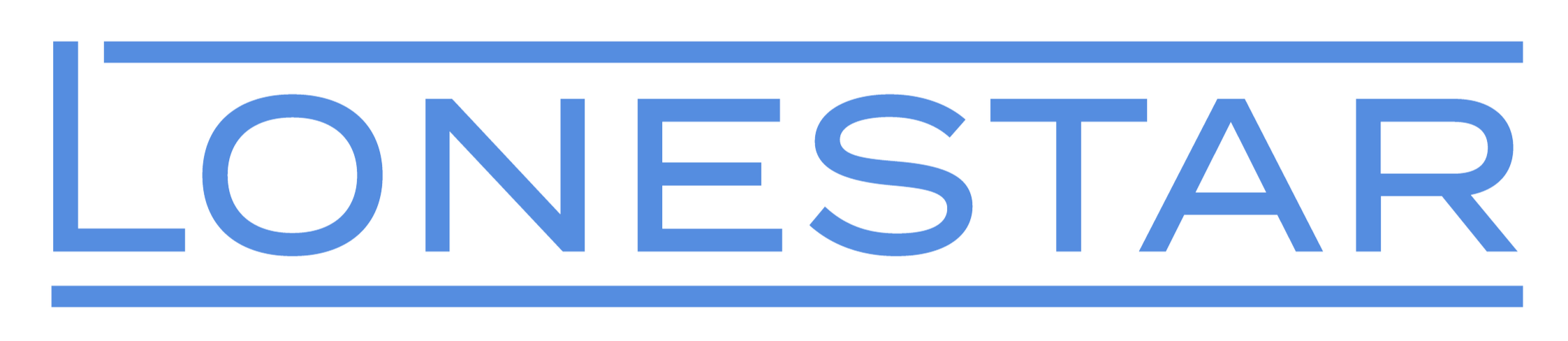 LONESTAR logo in blue with horizontal lines above and below the text.
