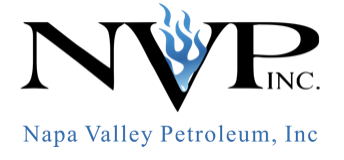 Logo of Napa Valley Petroleum, Inc. with black text 'NVP Inc.' and blue flame design above the 'V'.