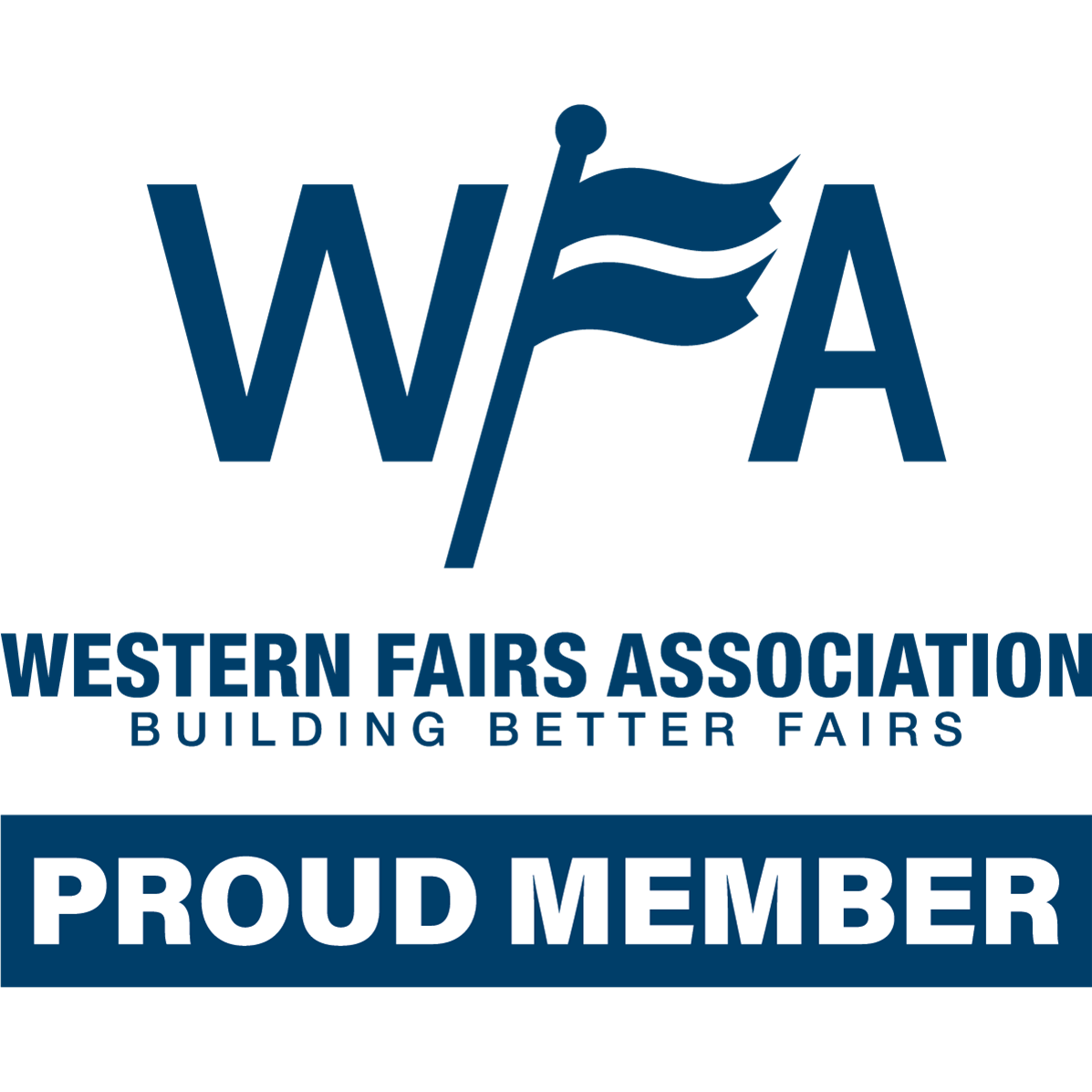 Western Fairs Association logo with the phrase 'Proud Member' prominently displayed.