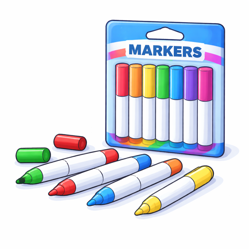 Markers - Individual Packs; Broadtip Washable (Value Brand) - Case of 48