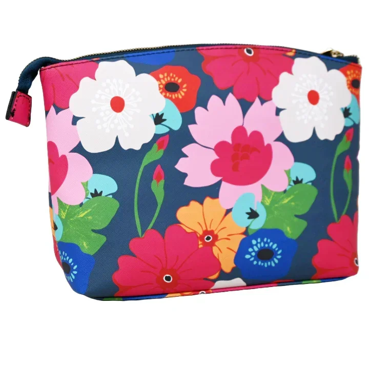 Cosmetic Bag (Navy & Pink Floral)