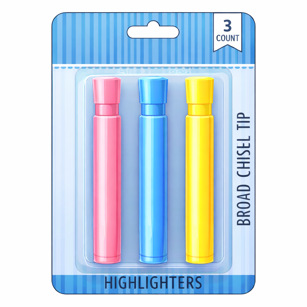 Highlighters - Individual Packs; Asst. Colors (Value Brand)
