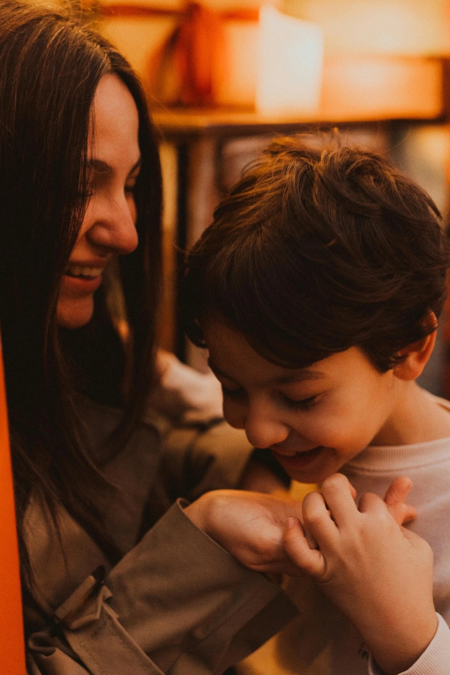 Autistic boy and mom