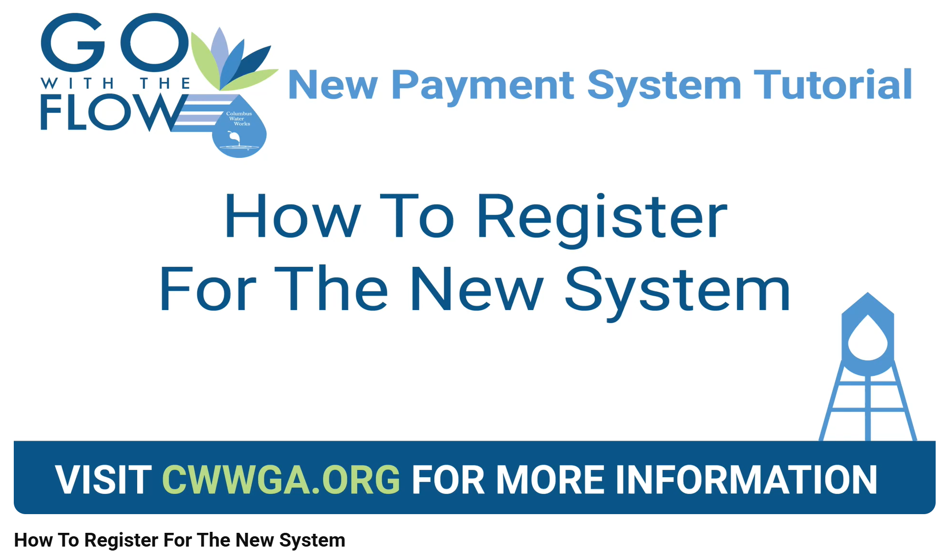 “Go with the Flow” video tutorial showing customers how to register for the new payment system.