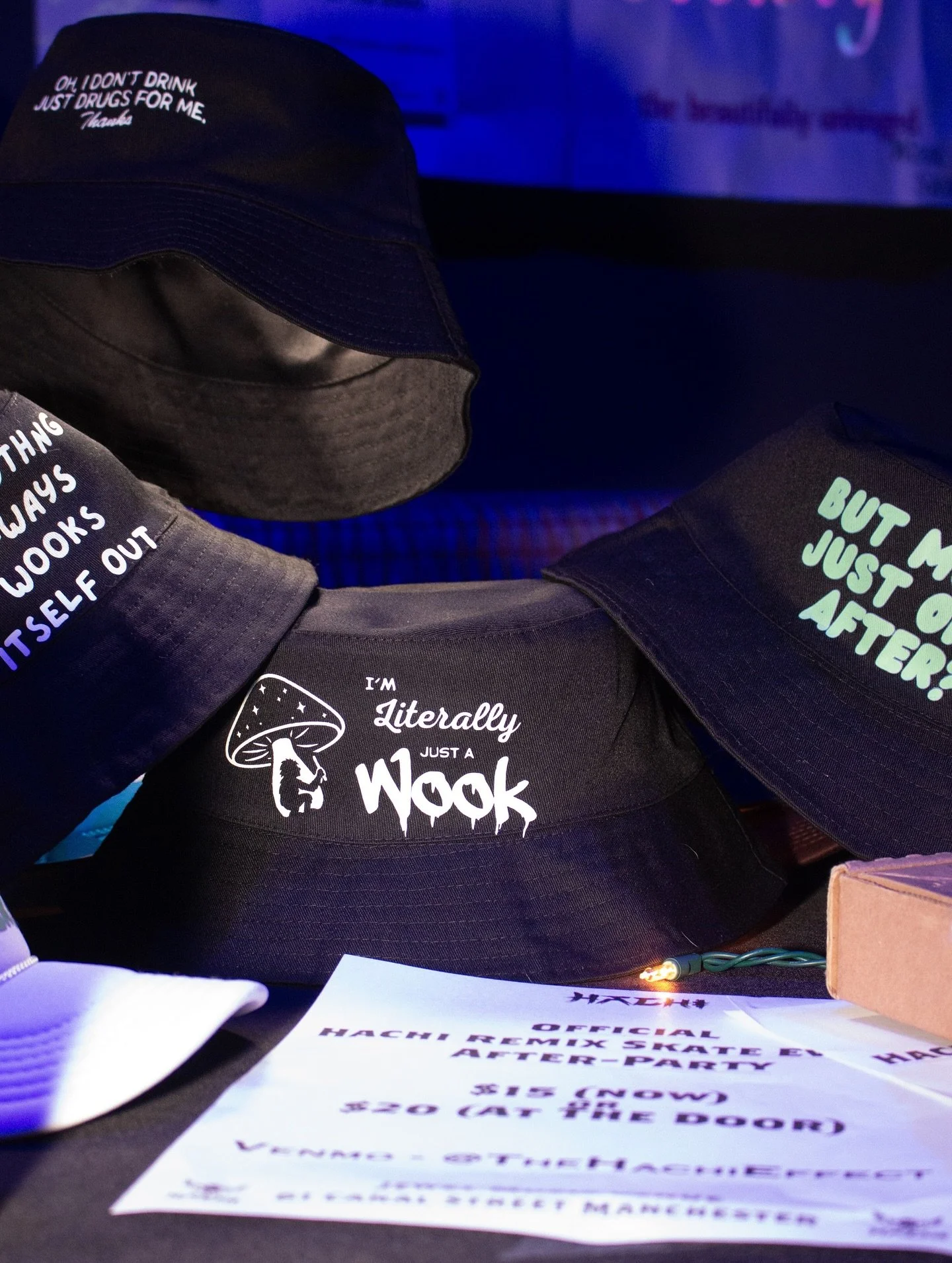 Bucket hats and so much moreee 

DM to order or do a custom! 

Thank you @prestonlongphotography for capturing some merch pics at @thehachieffect Remix Skate Event