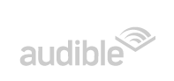 The Audible logo with text and an icon of a Wi-Fi signal or sound waves.