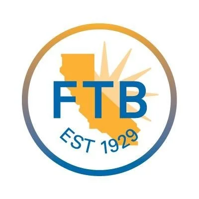 Logo with a map of California, the letters 'FTB', and 'EST 1929' inside a circular border.