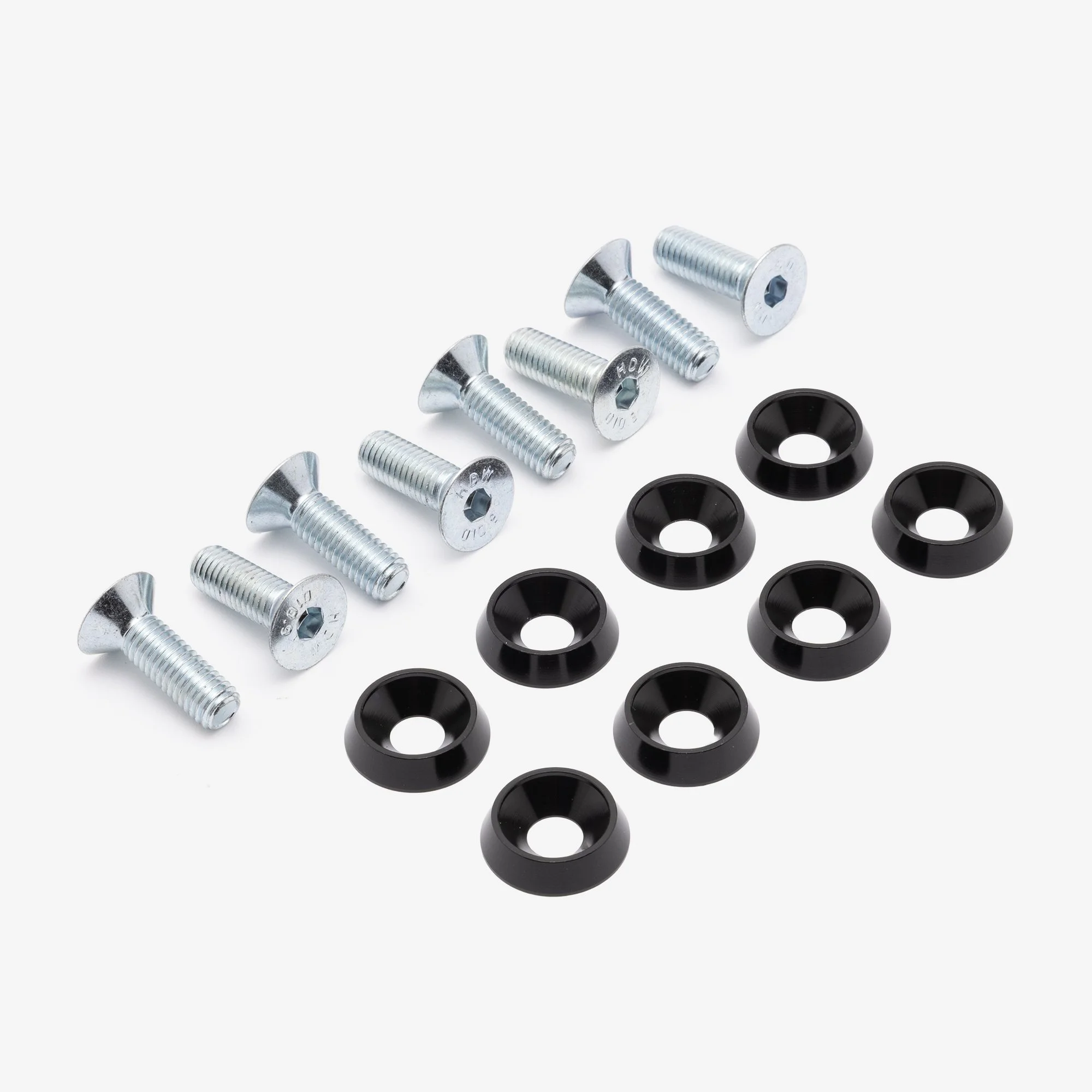 SLIM Bucket Seat Fitting Securing Bolts & Black Anodised Washers