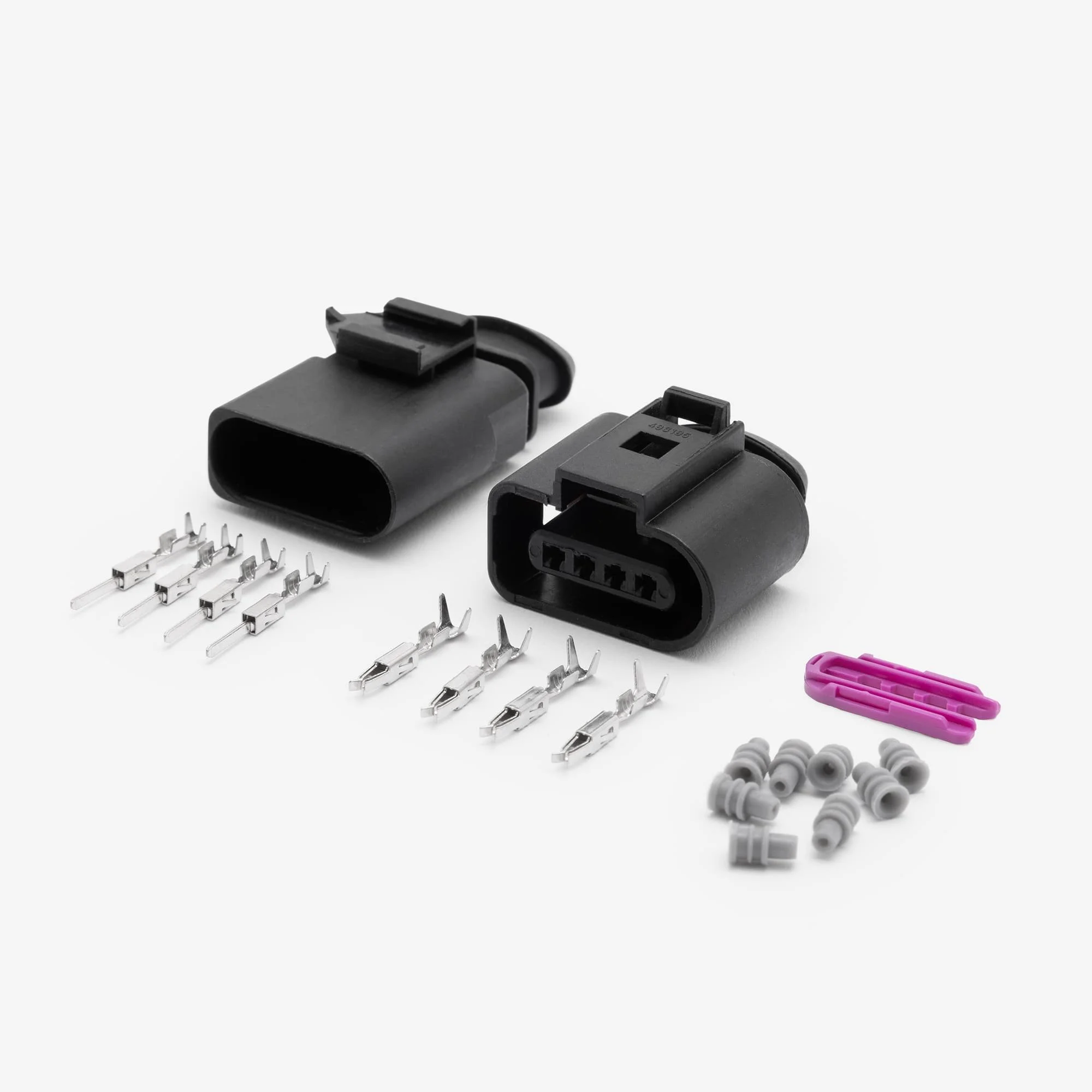 4 pin Male & 4 pin Female Plug Terminal - Map Sensor - VW Mk4 Golf Bora - D Shape - 1J0973704