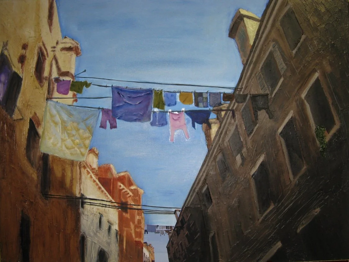 Italian Laundry - 3'X5' - Oil on Canvas