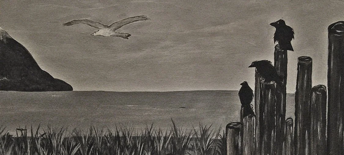 Anticipation of the Murder - 12"X36" - Acrylic on Paper