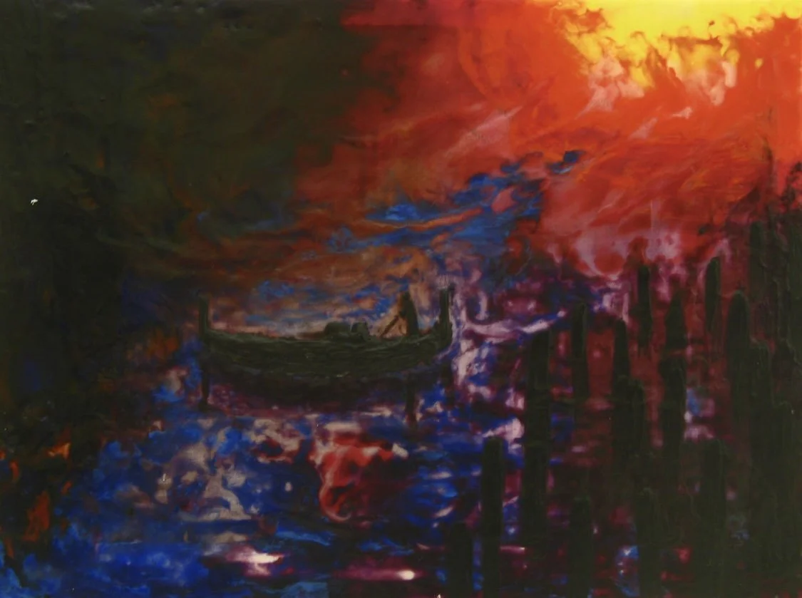 Gondolier - 8"X10" - Encaustic on Board Canvas