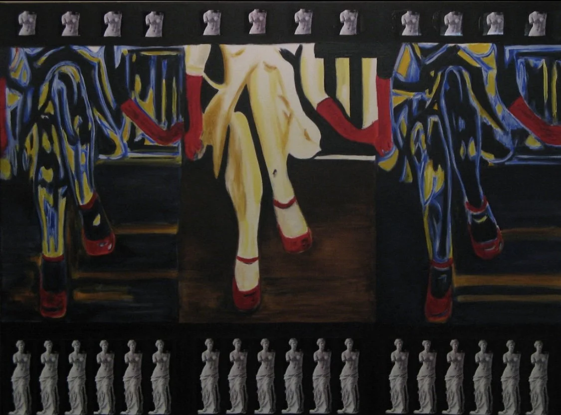 Leggs - 3'X5' - Mixed Media Including Photographs and Oil on Canvas