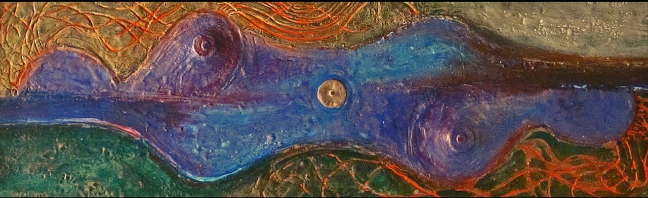Time Passes - Encaustic on Wood 3'X1'