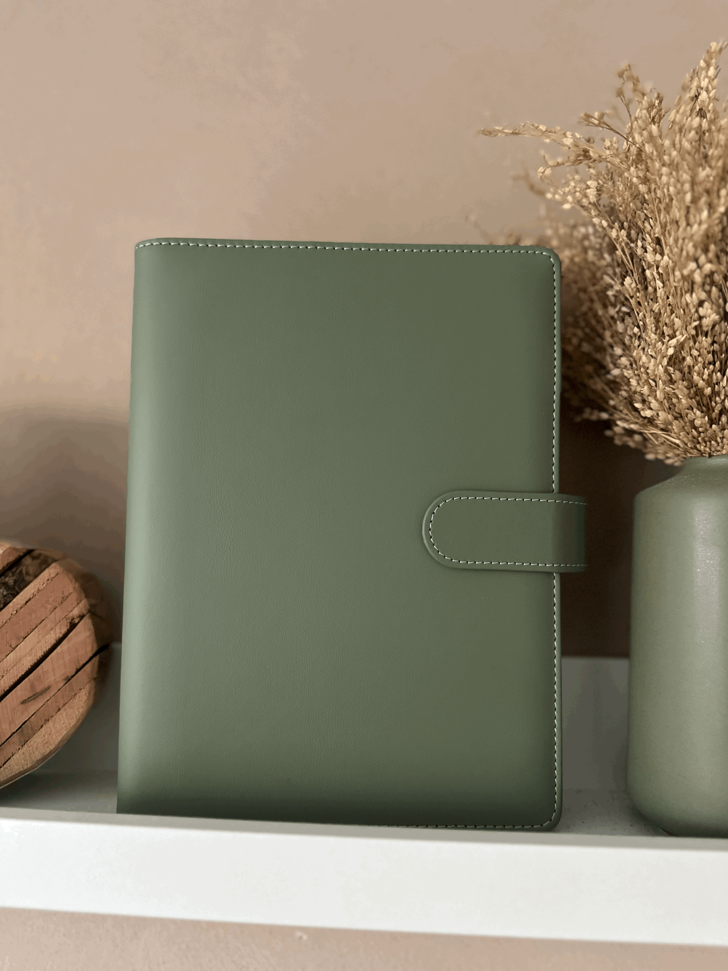 Week to View Diary in Olive Green