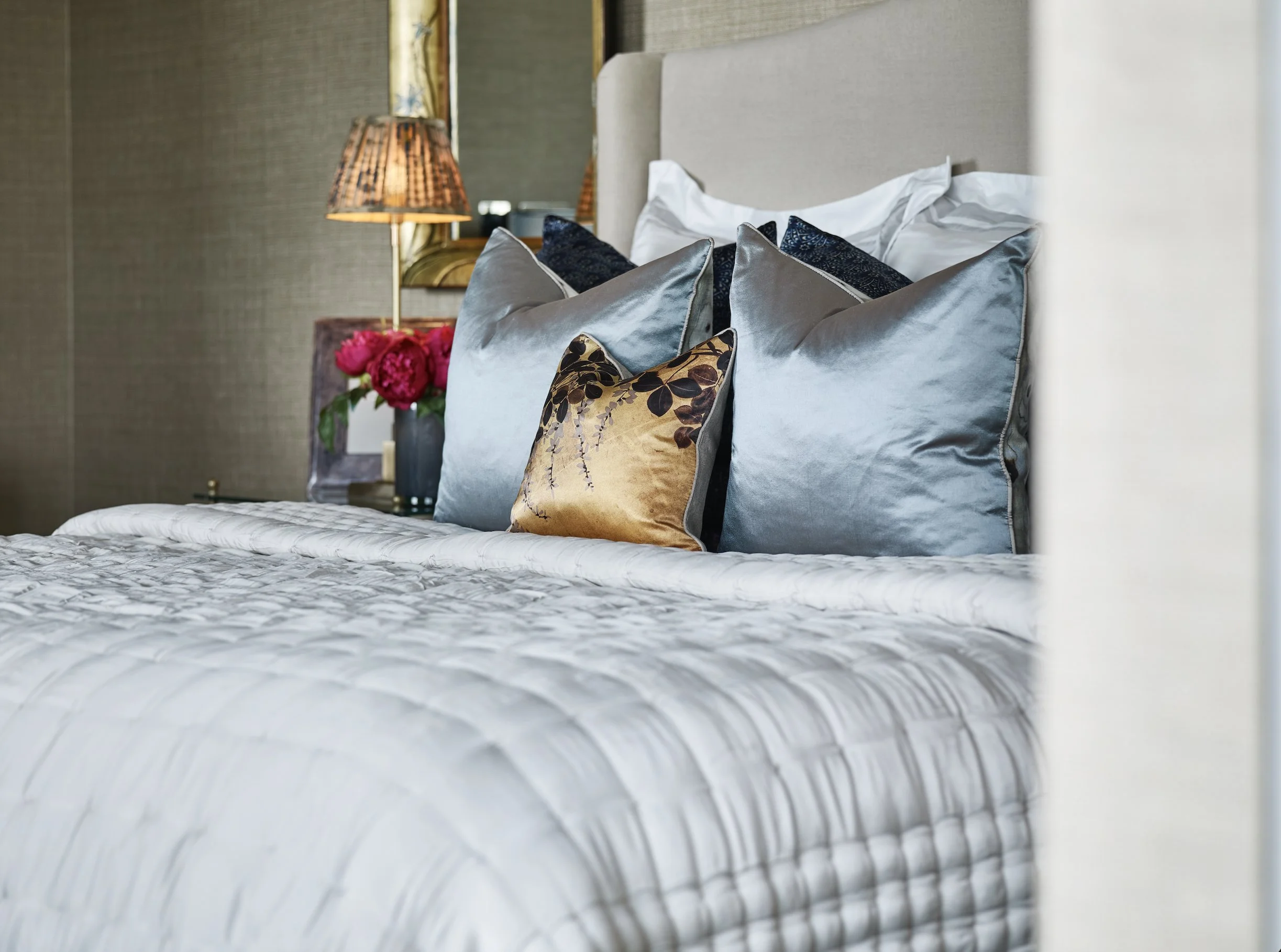 Bedroom styling by Studio L London for a Westbourne Grove property