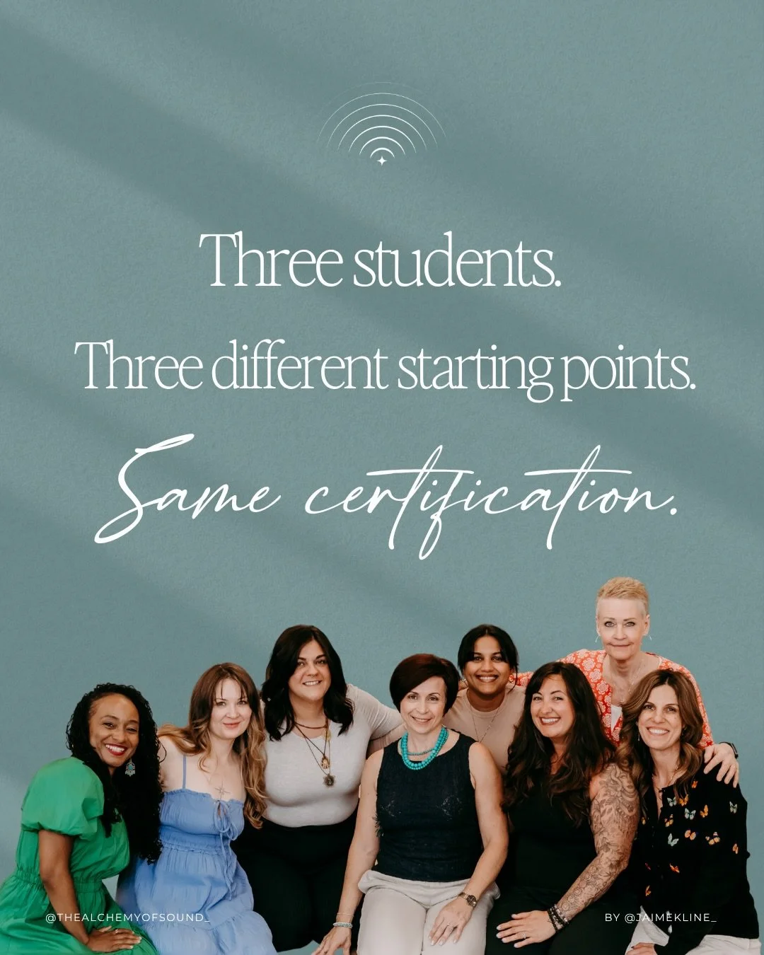 There isn&rsquo;t one type of person who belongs inside The Alchemy of Sound Practitioner Certification. ⤵️
 Some students haven&rsquo;t facilitated a wellness offering before.

Some are used to leading people in classrooms, studios, or offices.

Som